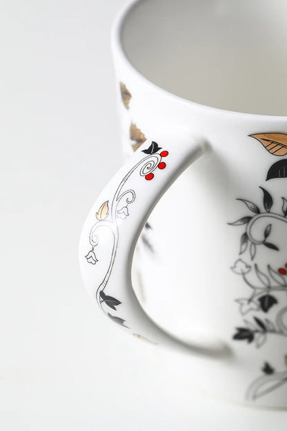 18OZ Big Mug Cup Porcelain Mugs for Ice Coffee Designer Golden Deer Owl Hug Printing on Cups Made of Ceramic and Original Design