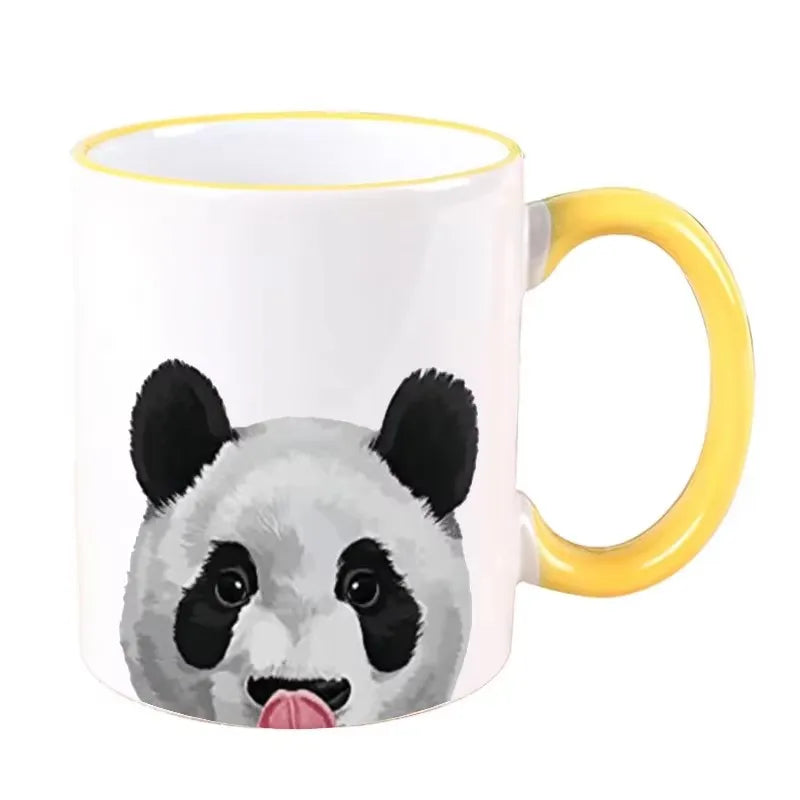 Panda Coffee Mugs Cute Animal Mugs, Ceramic Tableware, Home Decal Teaware, Holiday Party Drinkware Friend Gifts Coffeeware