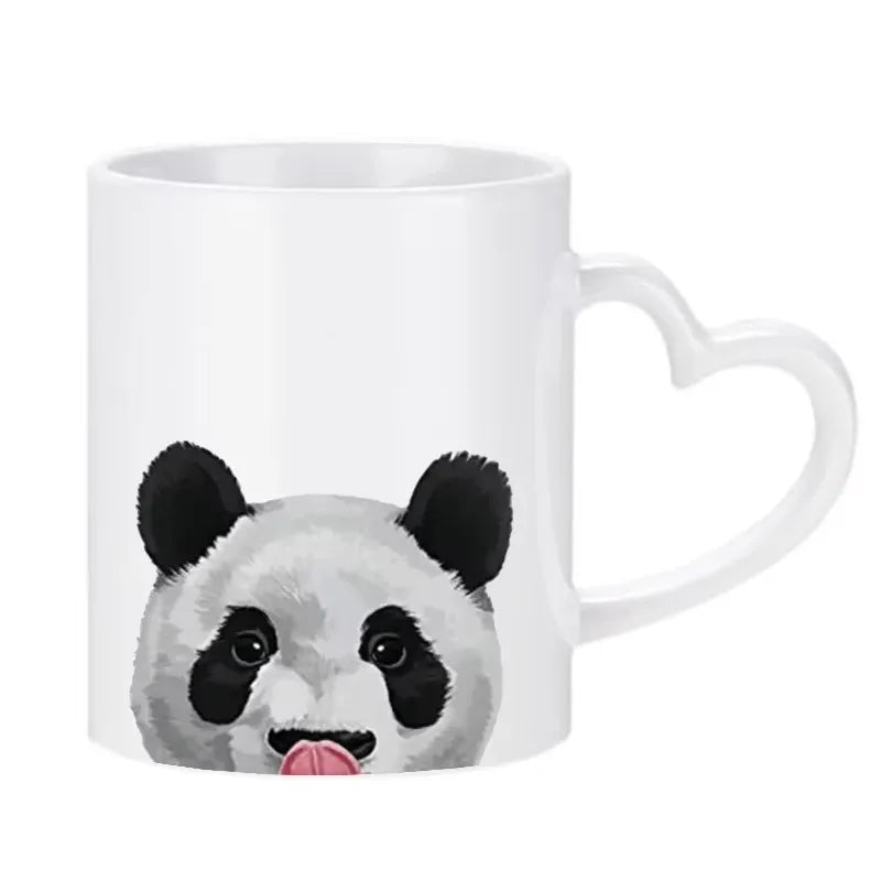 Panda Coffee Mugs Cute Animal Mugs, Ceramic Tableware, Home Decal Teaware, Holiday Party Drinkware Friend Gifts Coffeeware