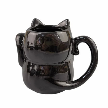 Creative and Cute Ceramic Cup Cat Cup Water Cup Halloween Ghost Day Coffee  Black  Tiki Cartoon Lucky Cat Cup Mugs Coffee Cups