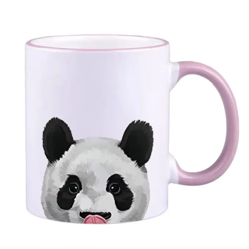 Panda Coffee Mugs Cute Animal Mugs, Ceramic Tableware, Home Decal Teaware, Holiday Party Drinkware Friend Gifts Coffeeware