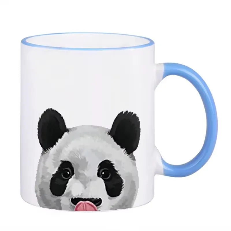 Panda Coffee Mugs Cute Animal Mugs, Ceramic Tableware, Home Decal Teaware, Holiday Party Drinkware Friend Gifts Coffeeware