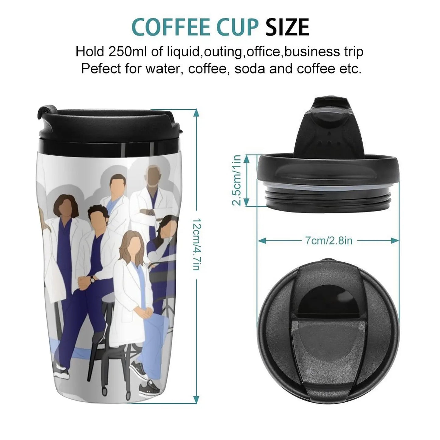 New greys anatomy Travel Coffee Mug Thermal Coffee Bottle Cofee Cup Luxury Coffee Cups Luxury Coffee Cup