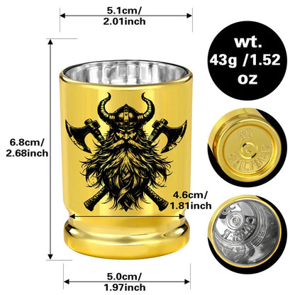 95ml/3.2oz 2pcs/set 50 Caliber Bullet Shot Cups for Whiskey Liquor Golden Plastic Shot Glasses for Party Club Wedding Gift Set