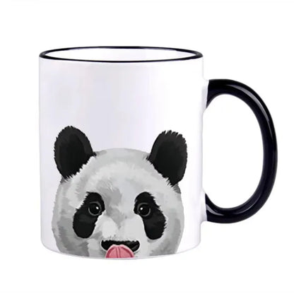 Panda Coffee Mugs Cute Animal Mugs, Ceramic Tableware, Home Decal Teaware, Holiday Party Drinkware Friend Gifts Coffeeware