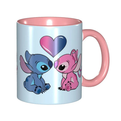 Cute Stitch And Angel Coffee Cup Funny Kawaii Lovely Mugs Gift For Women Men