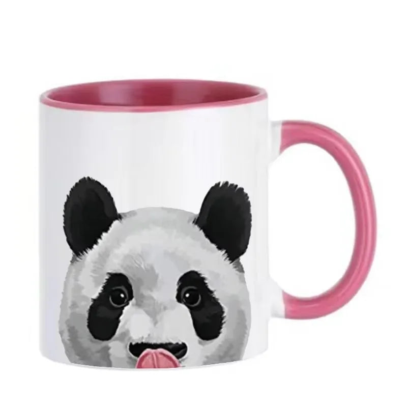 Panda Coffee Mugs Cute Animal Mugs, Ceramic Tableware, Home Decal Teaware, Holiday Party Drinkware Friend Gifts Coffeeware