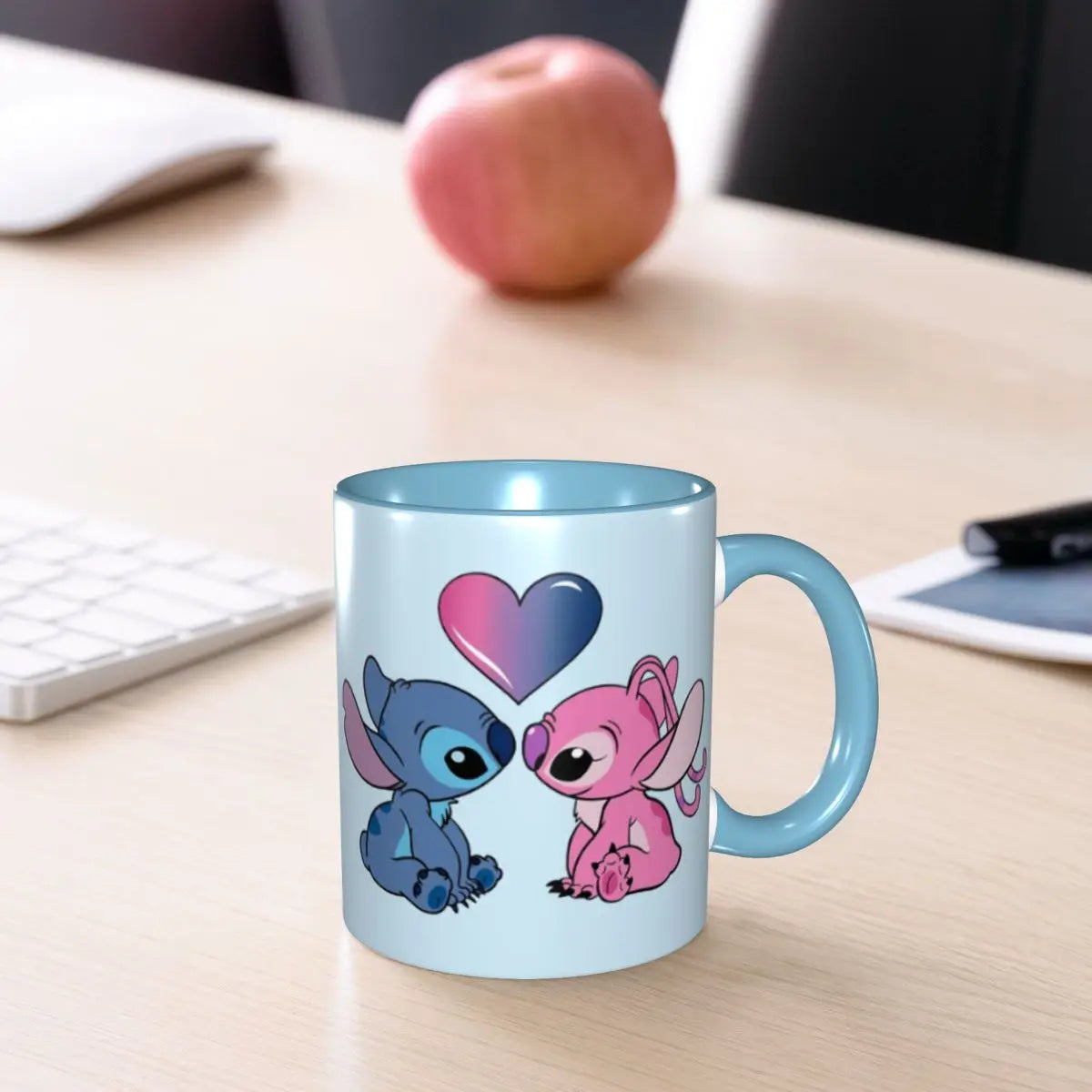 Cute Stitch And Angel Coffee Cup Funny Kawaii Lovely Mugs Gift For Women Men