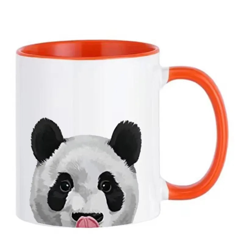 Panda Coffee Mugs Cute Animal Mugs, Ceramic Tableware, Home Decal Teaware, Holiday Party Drinkware Friend Gifts Coffeeware