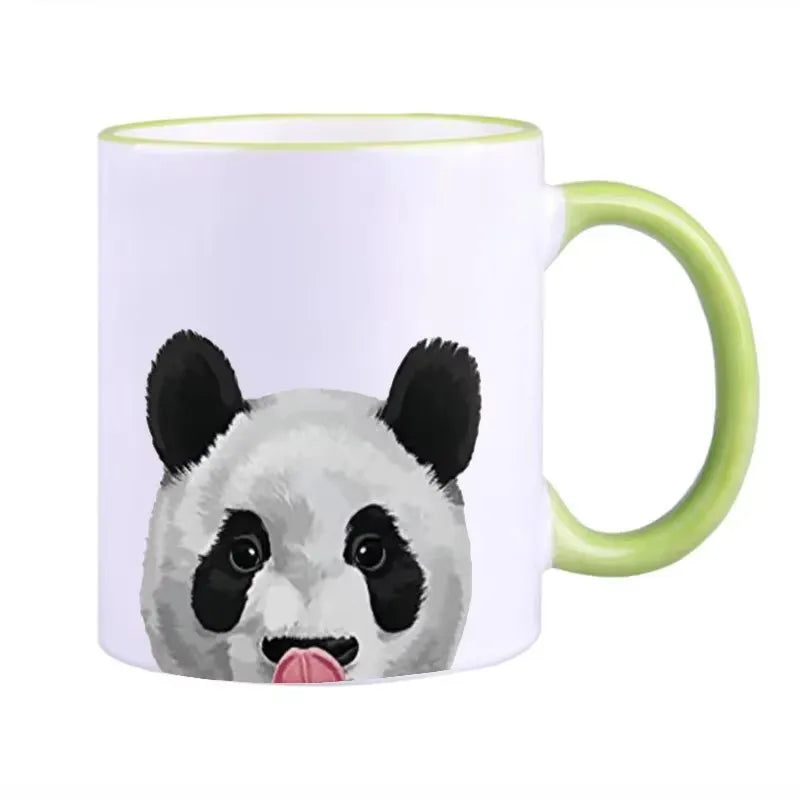 Panda Coffee Mugs Cute Animal Mugs, Ceramic Tableware, Home Decal Teaware, Holiday Party Drinkware Friend Gifts Coffeeware