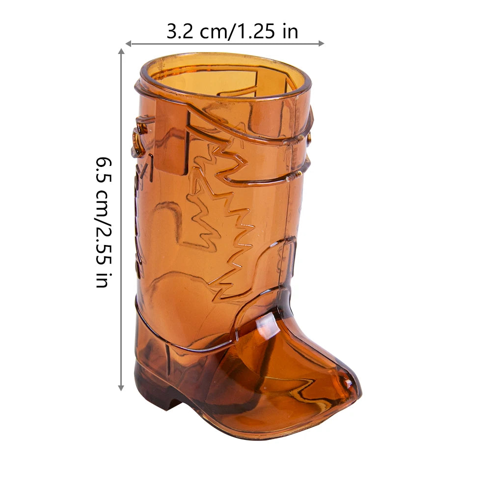 10Pcs Mini Cowboy Boot Shot Glasses Plastic Clear Cups Cowboy Cowgirl Western Theme Party Supplies Bachelorette Birthday Favors