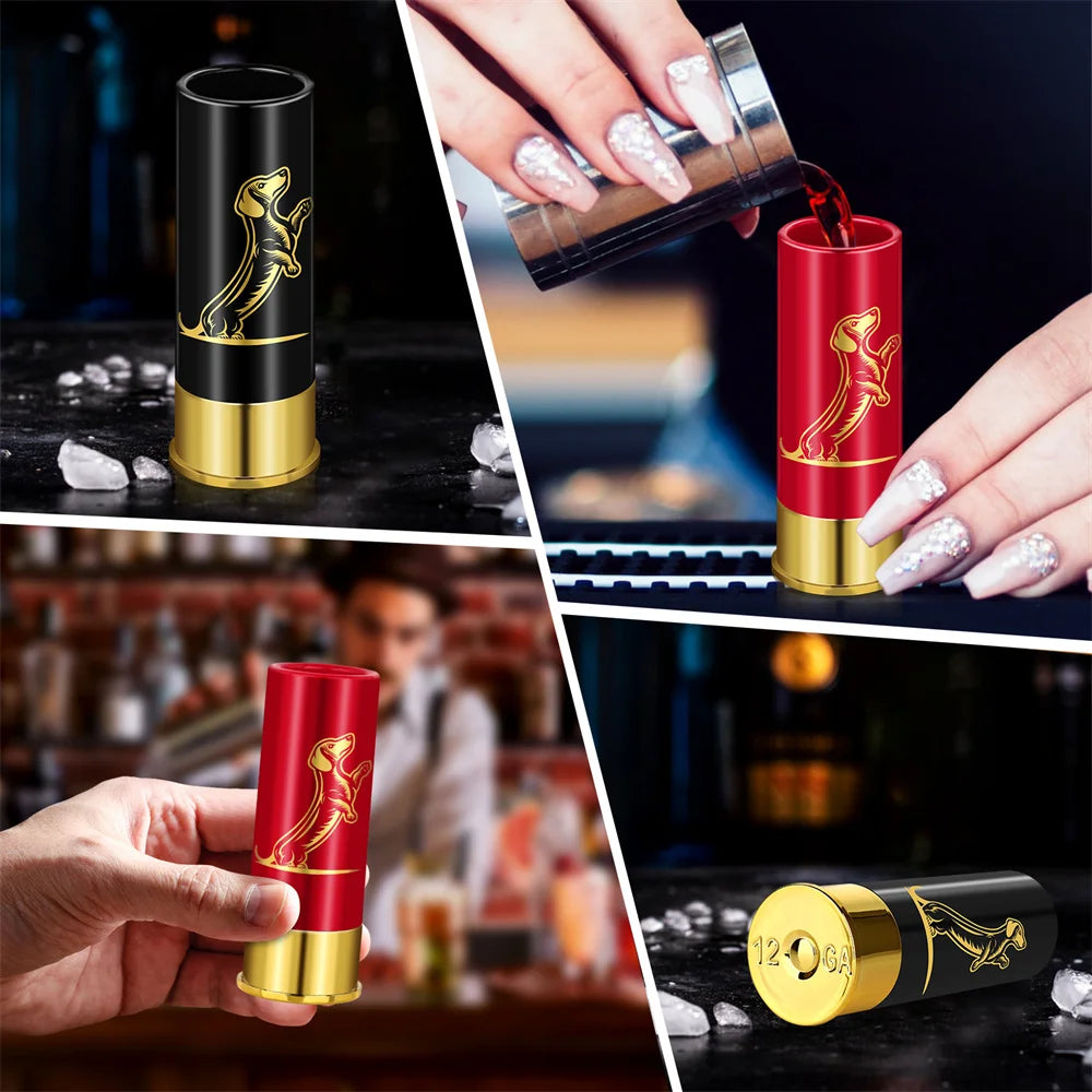 2pcs/Set 1.5oz Shot Glasses Dachshund Decoration Plastic Shotgun Bullet Shape Water Wine Plastic Party Drinkware Gift