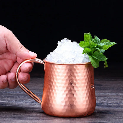 1 Pcs Hammered Copper Beer/Milk Mug,Handcrafted Moscow Mule Cup,Moscow Mule,Drinkware Tableware,520ML