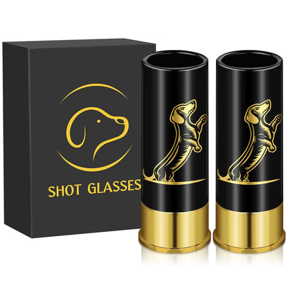 2pcs/Set 1.5oz Shot Glasses Dachshund Decoration Plastic Shotgun Bullet Shape Water Wine Plastic Party Drinkware Gift