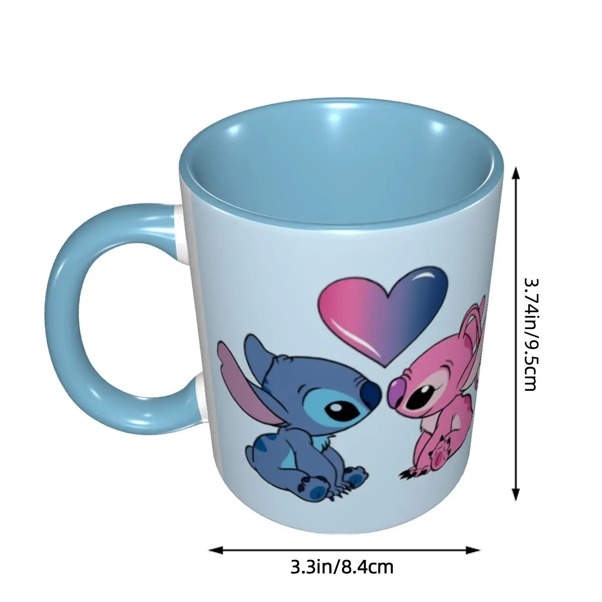 Cute Stitch And Angel Coffee Cup Funny Kawaii Lovely Mugs Gift For Women Men