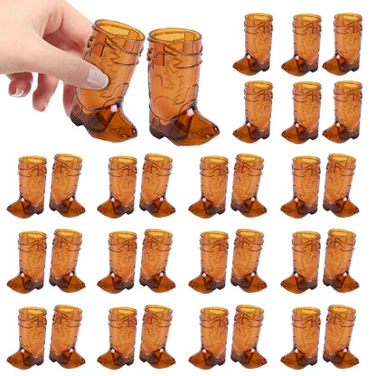 10Pcs Mini Cowboy Boot Shot Glasses Plastic Clear Cups Cowboy Cowgirl Western Theme Party Supplies Bachelorette Birthday Favors